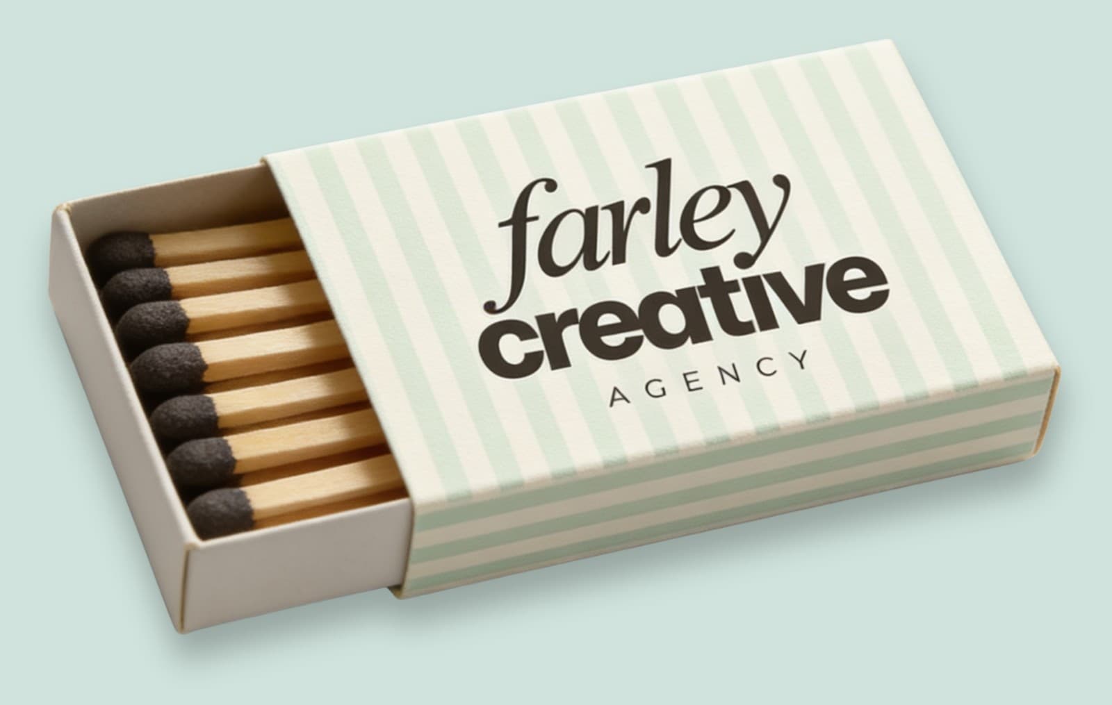Farley Creative branded matchbox with matches